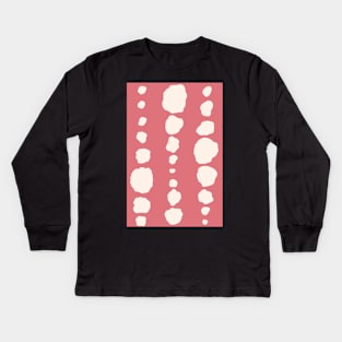 Modern abstract organic polka dots in watermelon piink Kids Long Sleeve T-Shirt